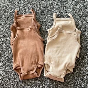 H&M ribbed organic cotton tank onesies